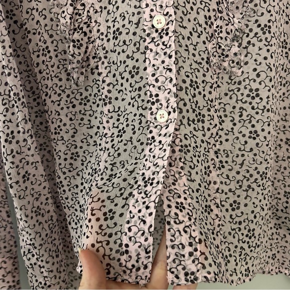 Zadig & Voltaire Tweet Goa Lavender Purple Ditsy Floral Semi Sheer Blouse - Picture 5 of 8